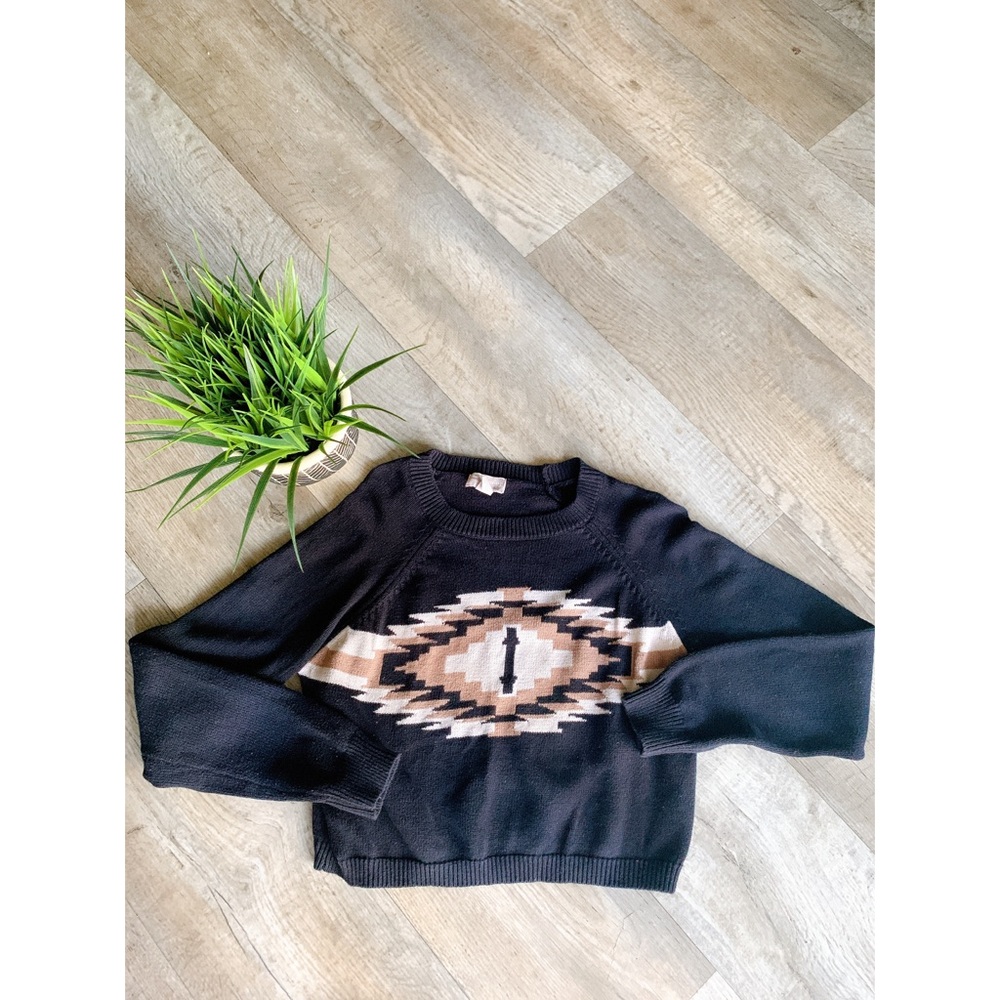 Navy Blue Cropped Sweater